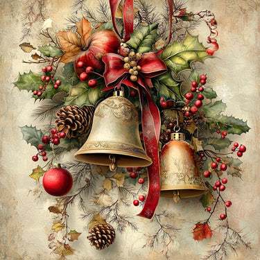 Christmas Bell Sign, DCO-102319, Sign For Wreath, 10x10in Metal Sign